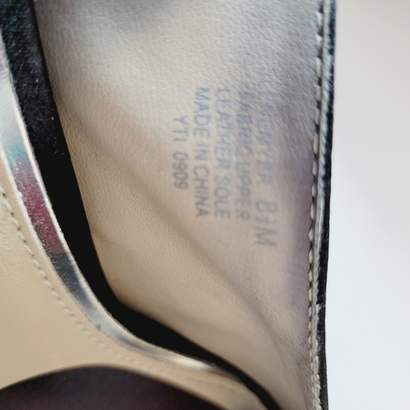 Sam & Libby Black Satin Peep Toe Sling Back Heels - Picture 8 of 9